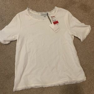 NWT green envelope brand white short sleeve shirt